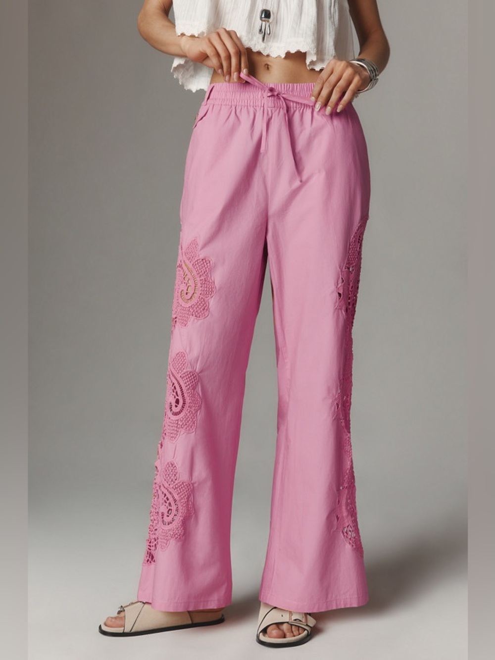 Maeve The Brooklin Embroidered Track Pants Size M - Picture 4 of 8